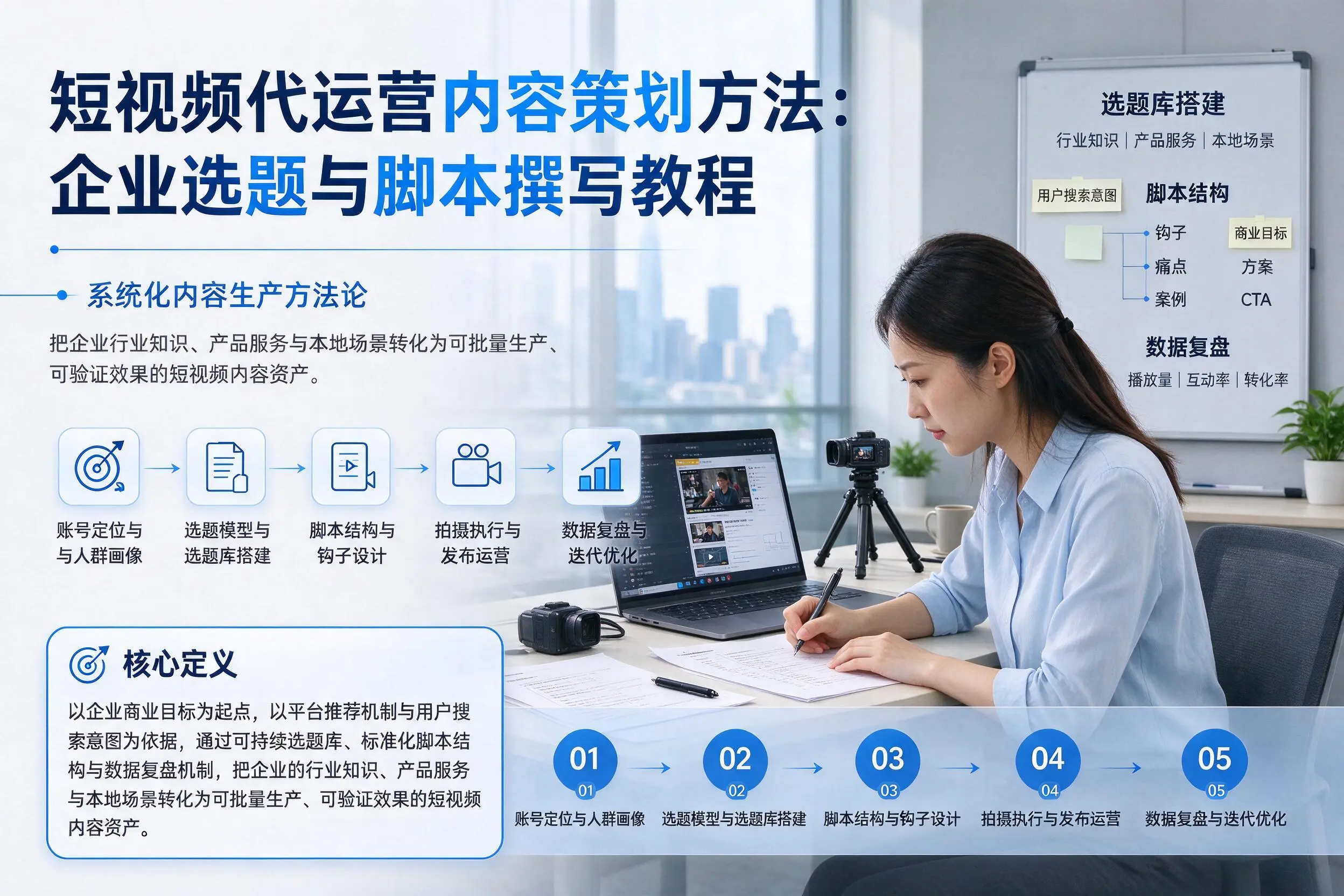 短视频代运营内容策划方法：阿拉善企业选题与脚本撰写教程