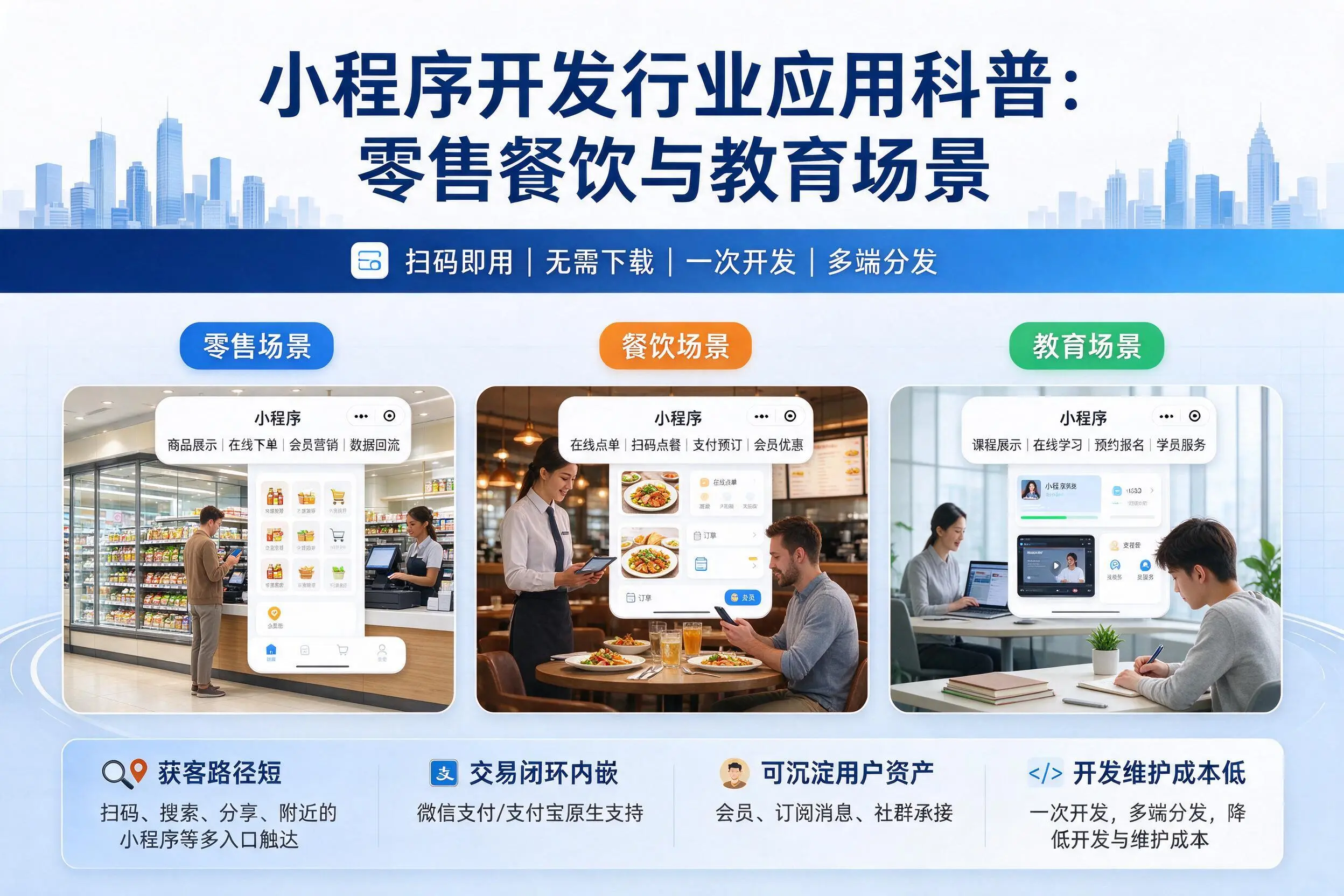 阿拉善小程序开发行业应用科普：零售餐饮与教育场景