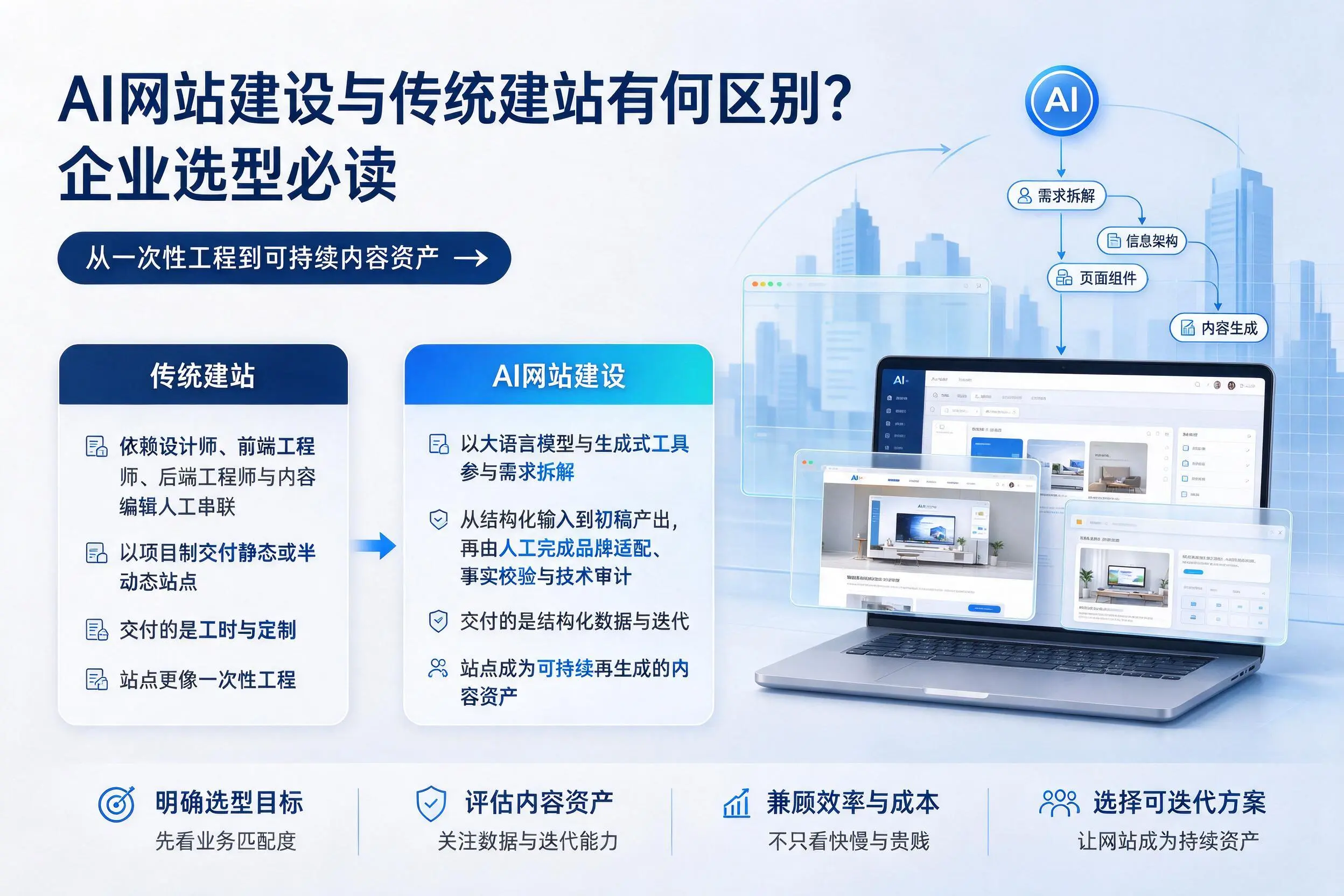 AI网站建设与传统建站有何区别？阿拉善企业选型必读