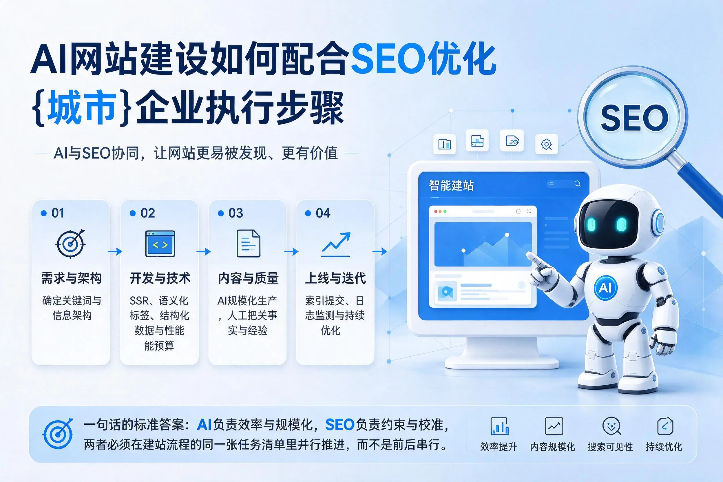 AI网站建设如何配合SEO优化,阿拉善企业执行步骤