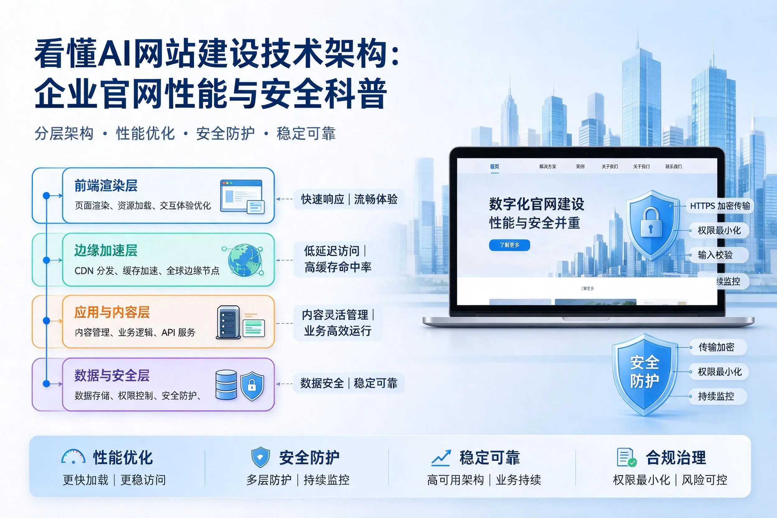 看懂AI网站建设技术架构：阿拉善企业官网性能与安全科普