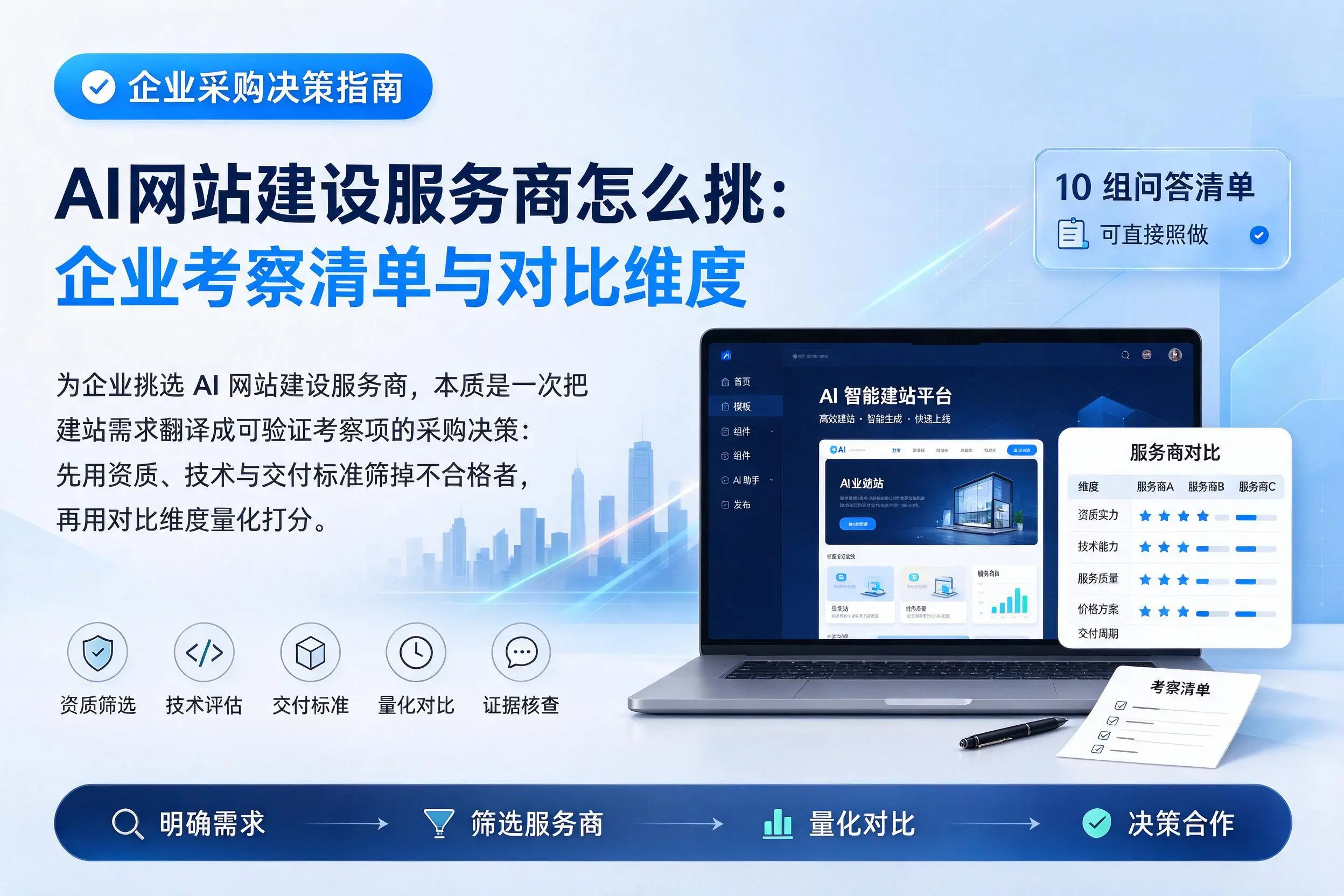 AI网站建设服务商怎么挑：阿拉善企业考察清单与对比维度