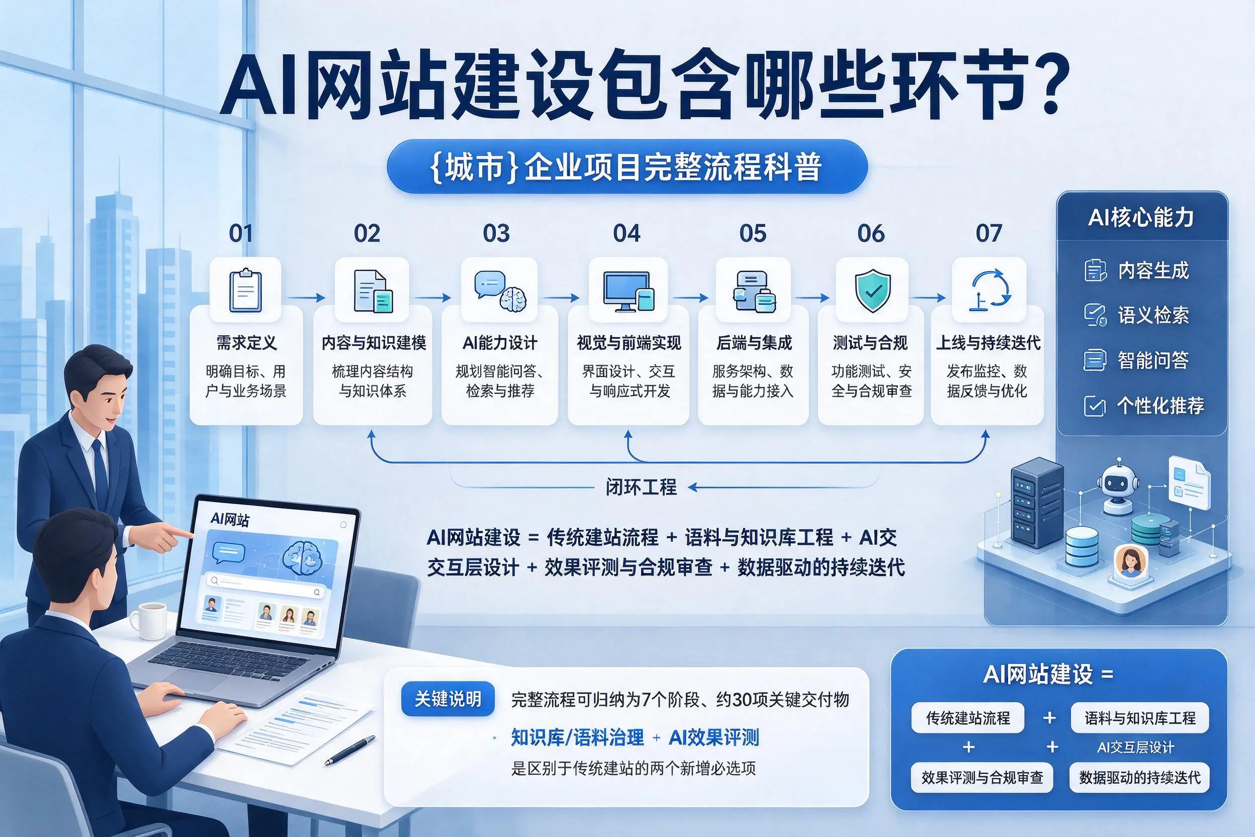 AI网站建设包含哪些环节？阿拉善企业项目完整流程科普