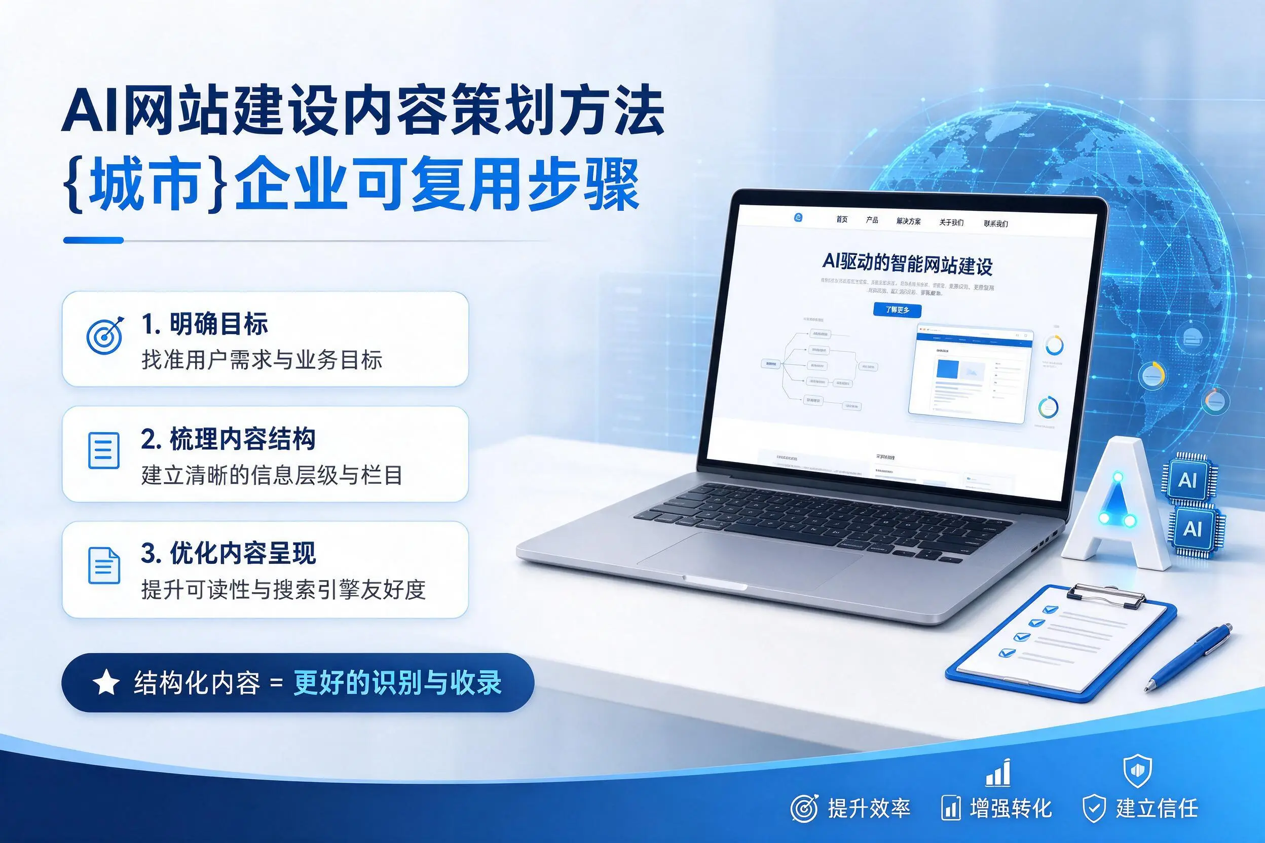 AI网站建设内容策划方法,阿拉善企业可复用步骤