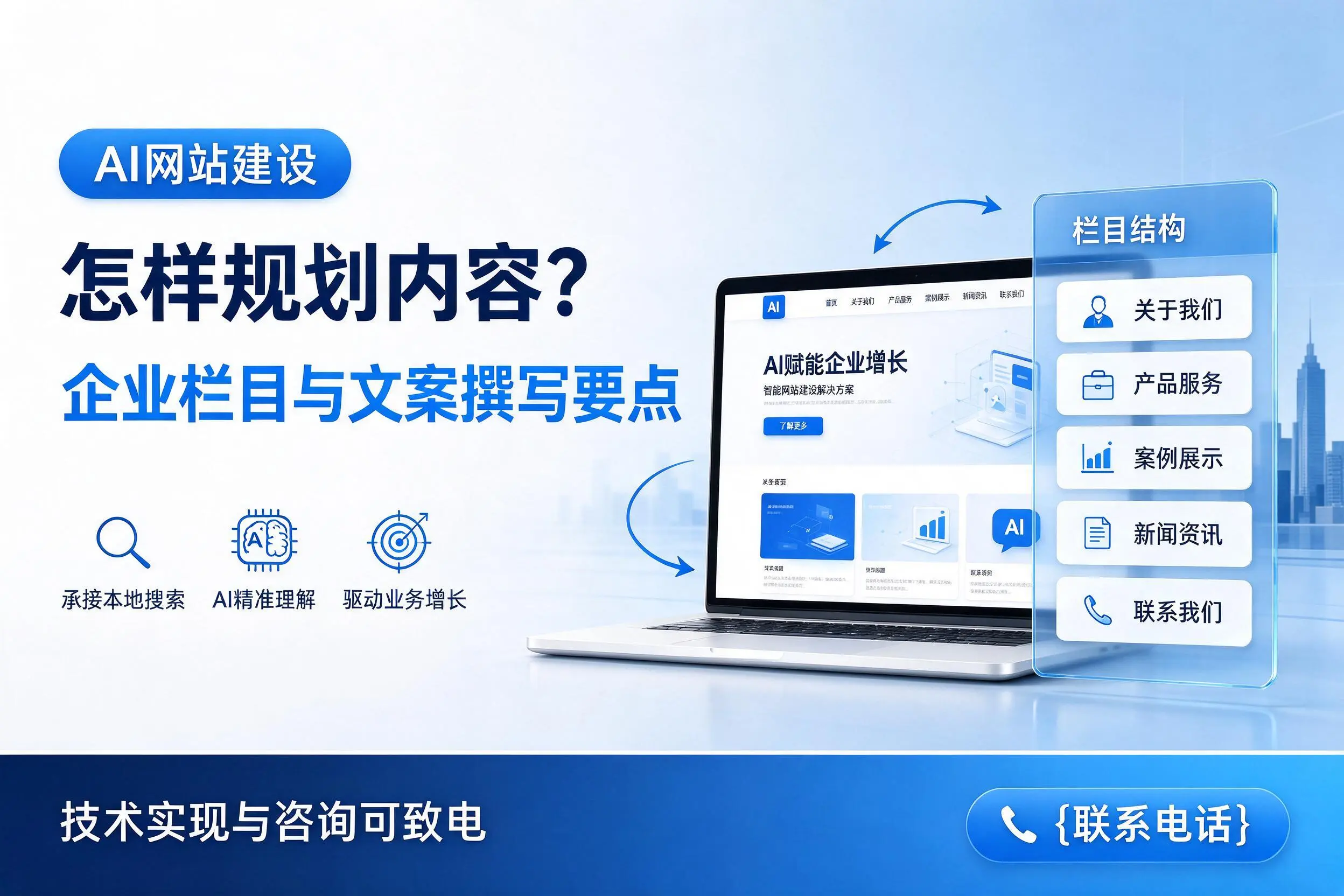 AI网站建设怎样规划内容？阿拉善企业栏目与文案撰写要点