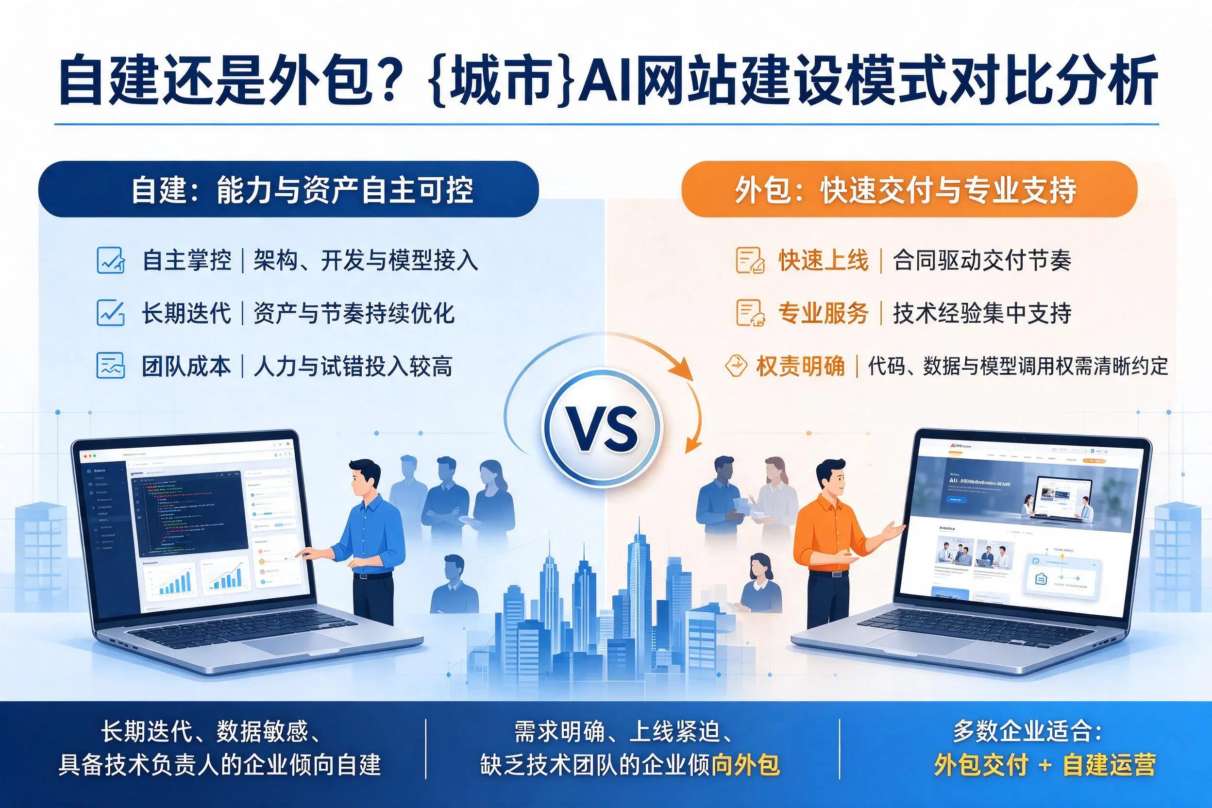 自建还是外包?阿拉善AI网站建设模式对比分析