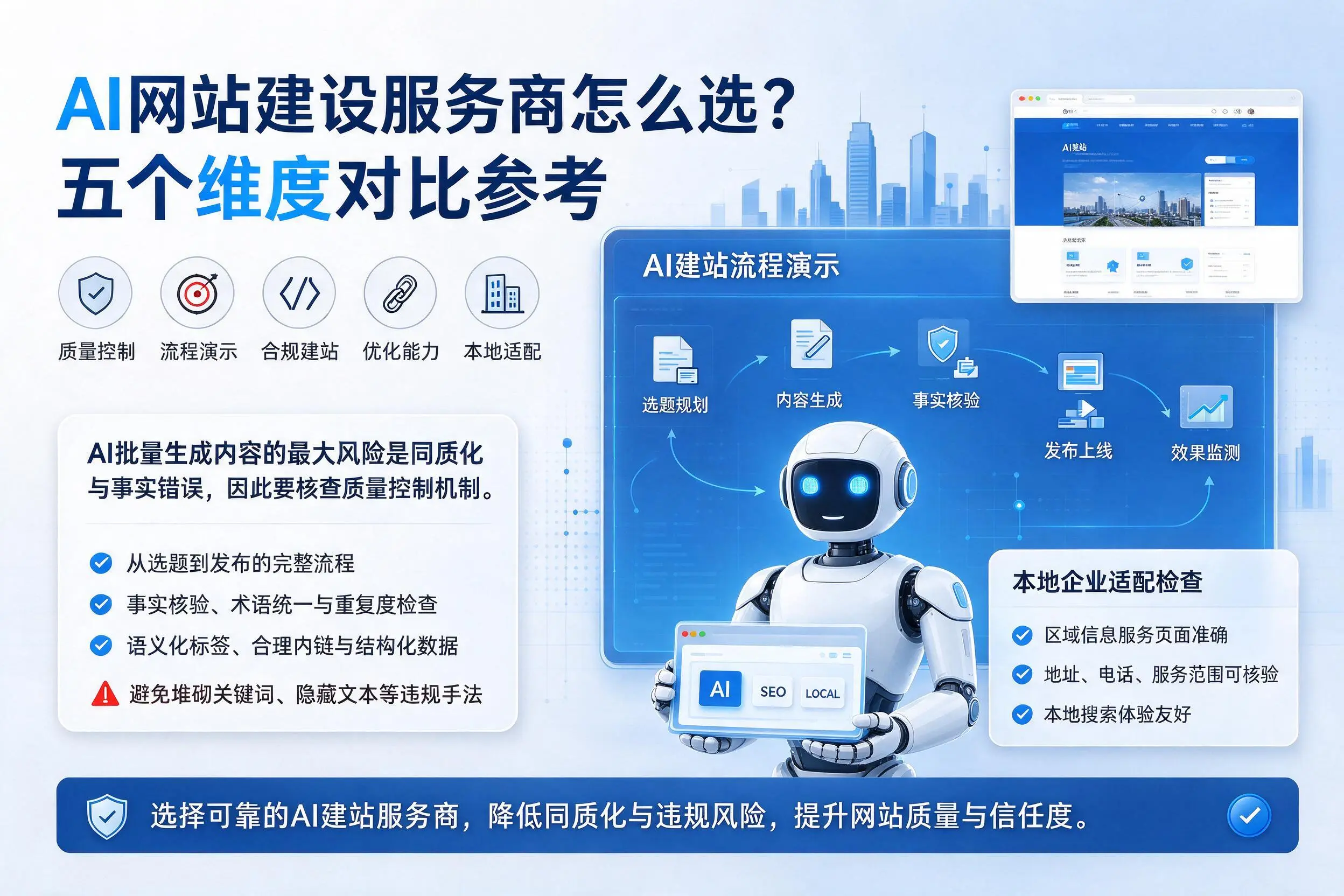 阿拉善AI网站建设服务商怎么选?五个维度对比参考