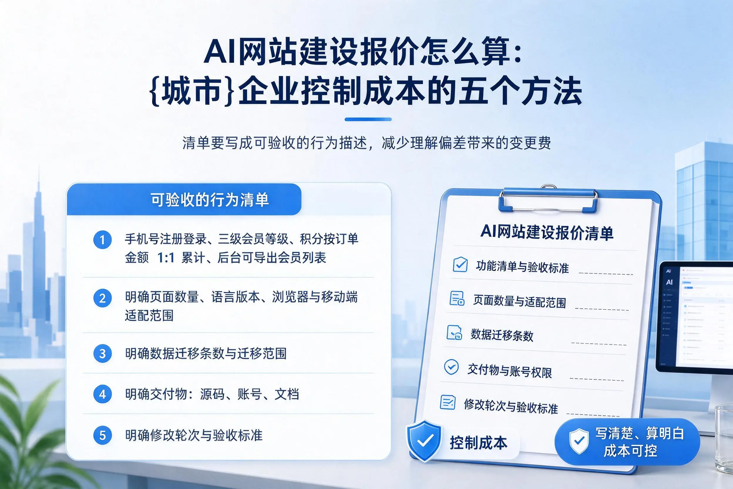 AI网站建设报价怎么算：阿拉善企业控制成本的五个方法